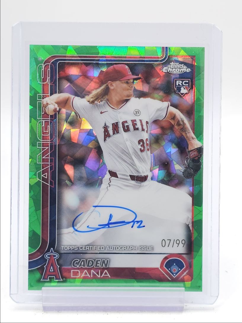 CADEN DANA 2025 TOPPS CHROME SAPPHIRE ROOKIE GREEN ANGELS RC AUTO /99 Q4920