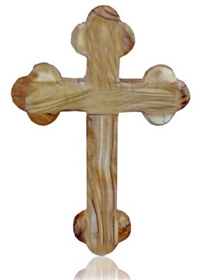 6.7'' Wooden Orthodox Wall Cross Plain Christian Handmade Cross from Jerusalem...