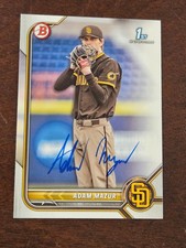 2022 Bowman A ADAM MAZUR Padres In-Person Signed  AUTO