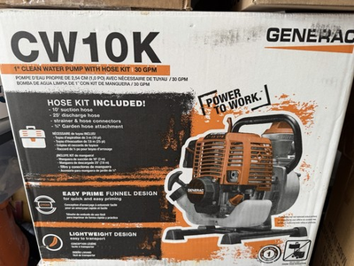 #ad Generac Cw10K Clean Water Pump With Hose Kit $210.00