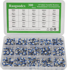 300Pcs 15 Value 100 ohm- 2M ohm Trim pots Variable Resistor 6mm Potentiometer...