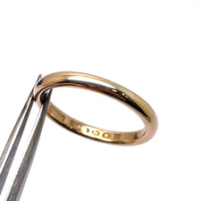 9ct Gold Vintage Plain Ring Band Size N 1/2 9k Yellow Gold Hallmarked 2.5mm Band