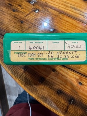 Vintage RCBS .30 Herrett Case Forming Die Set w/ Reamer Contender Wildcat Orovil