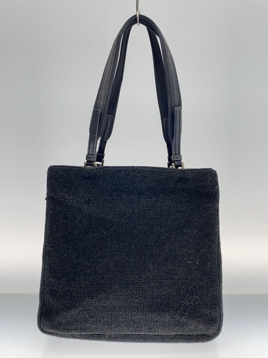 PRADA Handbag Wool BLK Solid B9446 Authentic Rare… - image 3