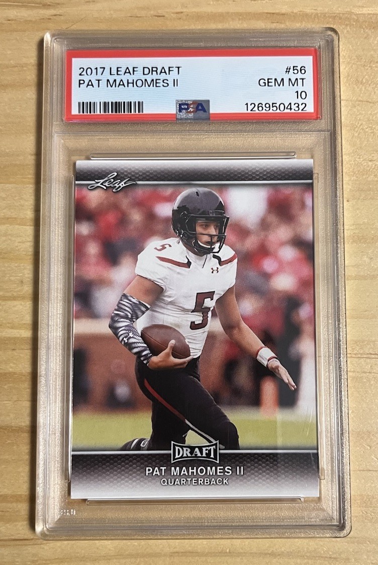 Pat Mahomes II 2017 Leaf Draft #56 PSA 10 Kansas City Chiefs Texas Tech