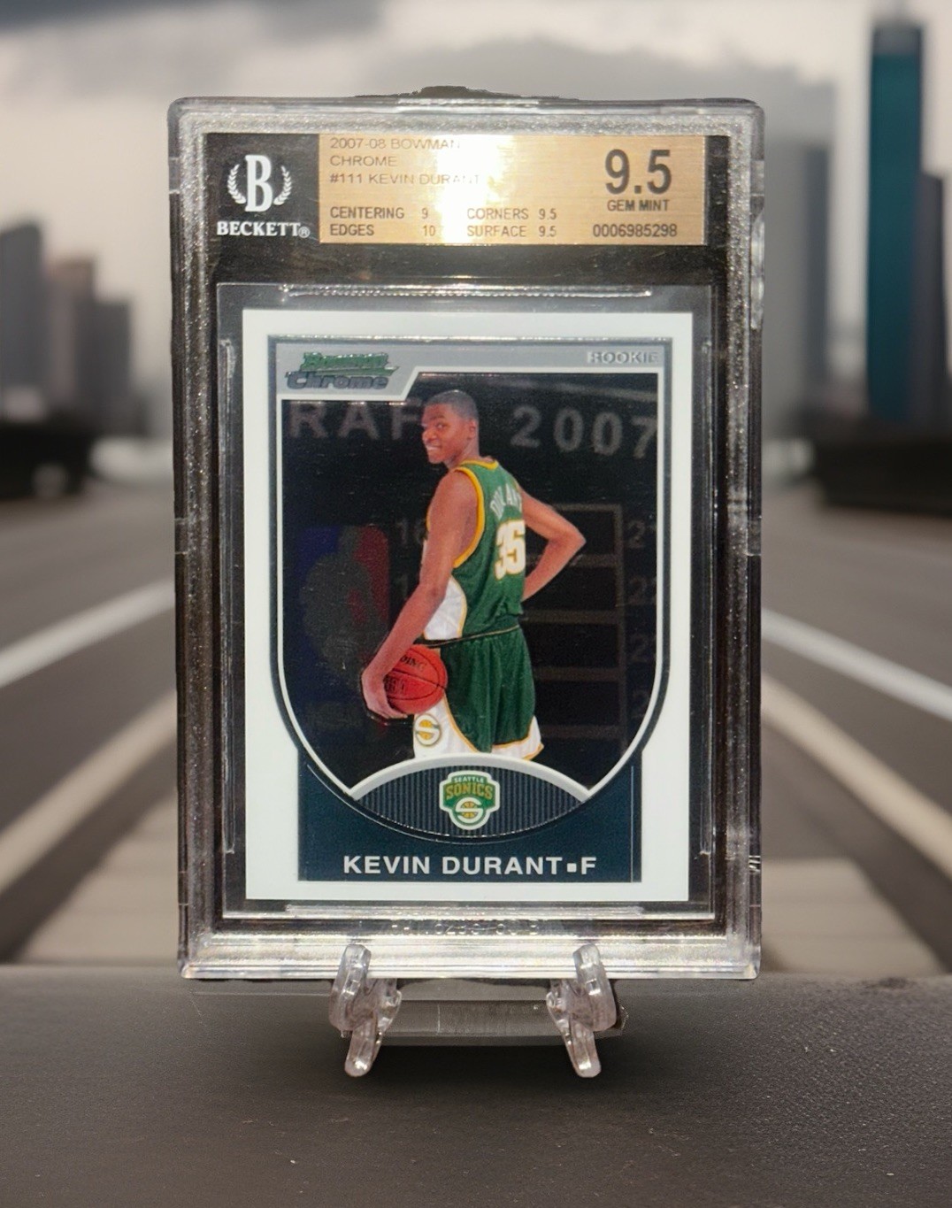 KEVIN DURANT 2007 Bowman Chrome Rookie RC BGS 9.5 Gem Mint Plus w/ 10 (#/2999)