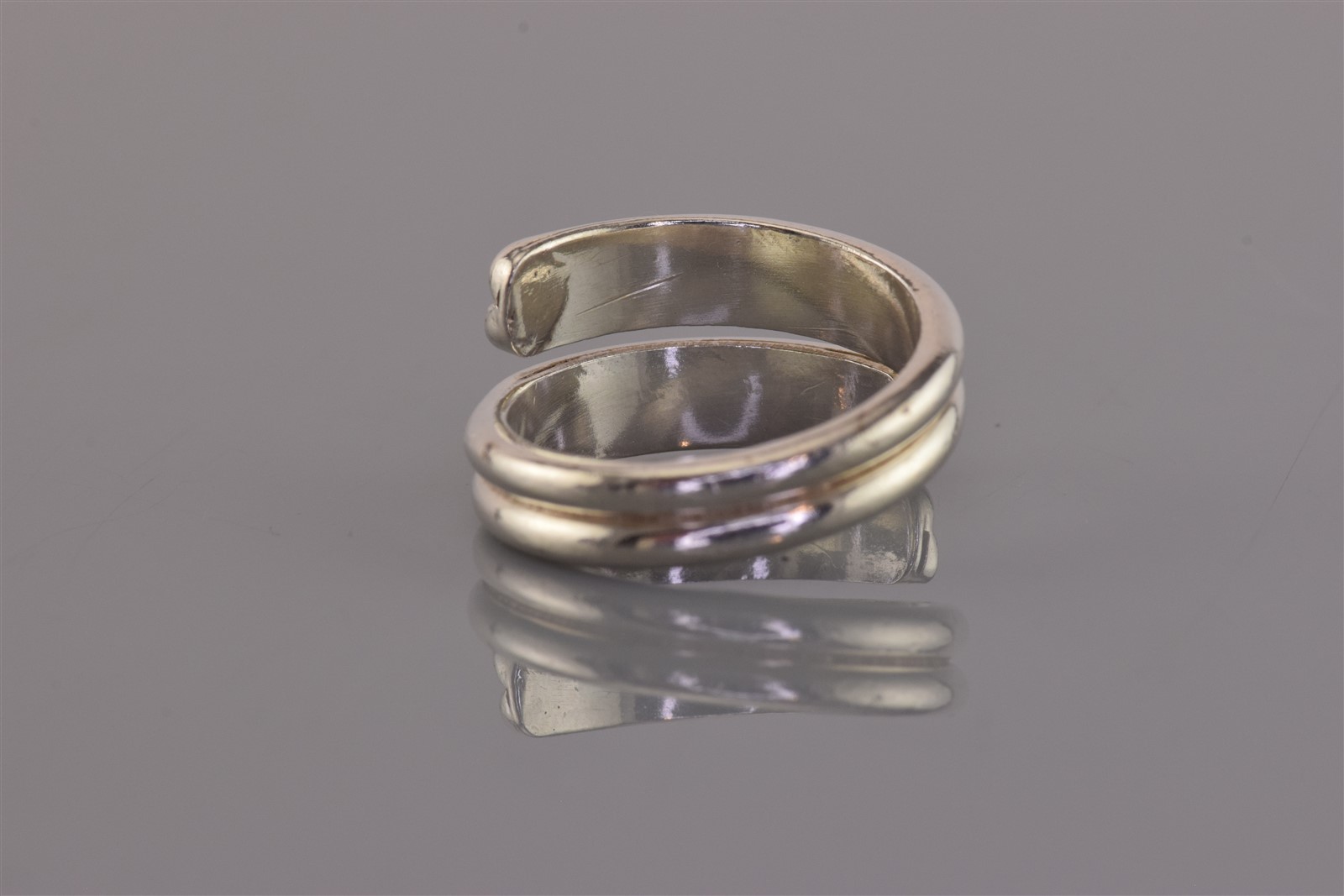 Sterling Silver Double Solid Wrap Around Band Rin… - image 4