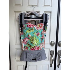 Tula Baby Carrier Bliss Bouquet Floral Print Teal Pink Gray Ergonomic Adjustable