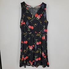 Old Navy Dark Floral Weekend Cottagecore Feminine Soft Girl Fairy Mini DressXXL