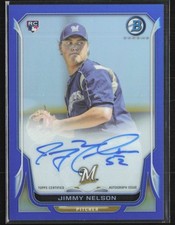 Jimmy Nelson 2014 Bowman Chrome Blue Refractor RC Auto /250 #BCAR-JN Milwaukee