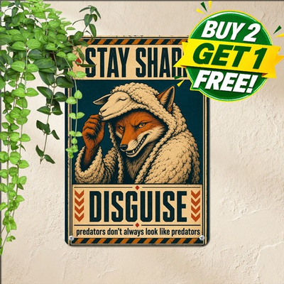 #ad Disguised Predator Wolf In Sheep#x27;s Clothing Cautionary Metaphor Metal Sign $11.99