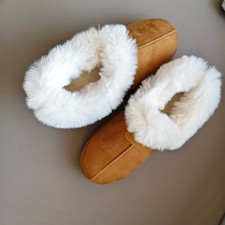 Ladies Full Slippers Faux Fur Winter Boots Suede Warm Walking Shoes For Women