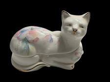 Aynsley - Little Sweetheart - Cat - Bone China Animal Trinket Box - Vintage