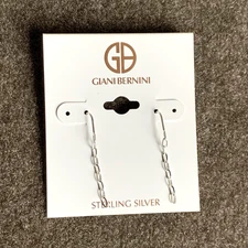 Giani Bernini Chain Link Wire Drop Dangle Earrings Sterling Silver