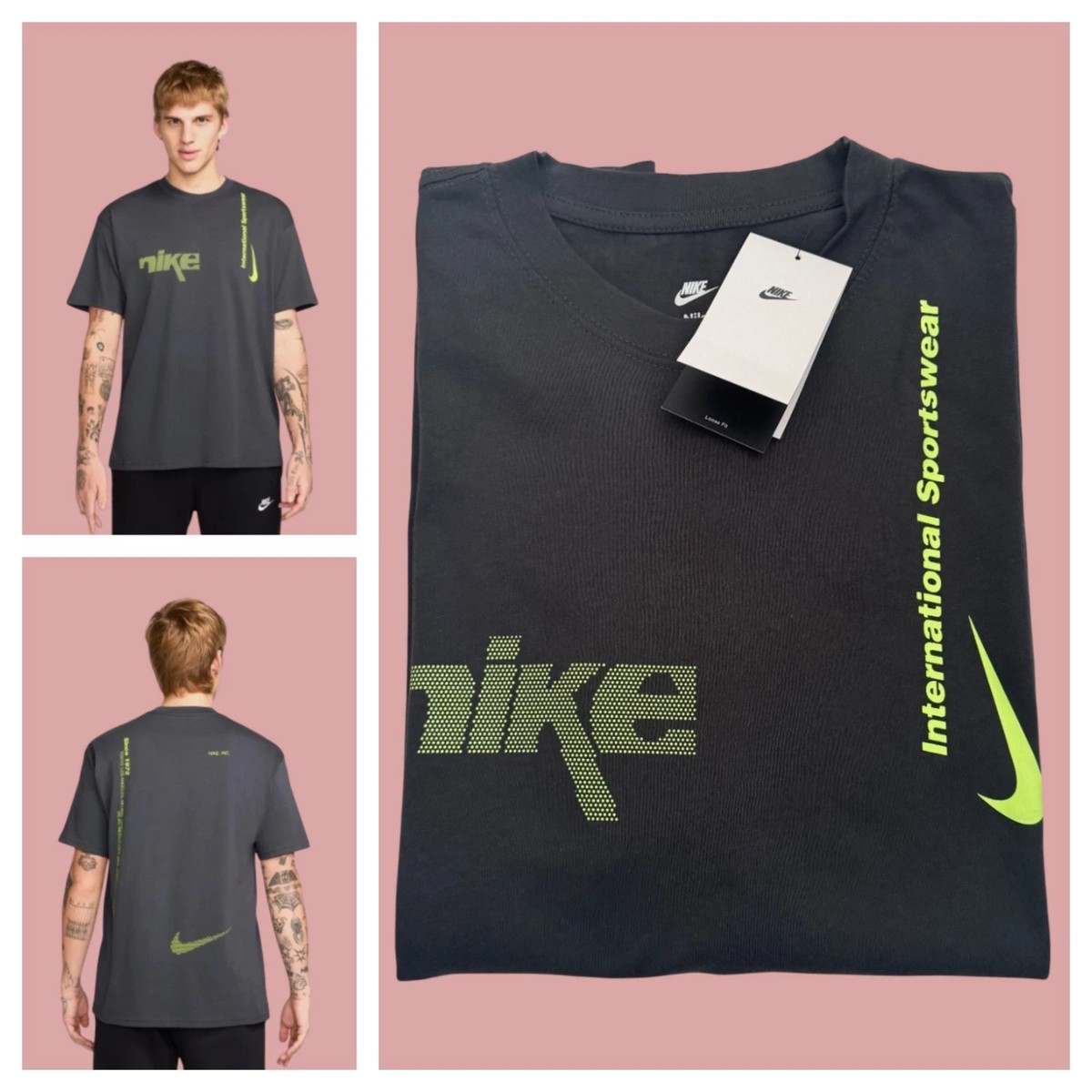 Men's Nike Sportswear Max90 Swoosh Sport T-Shirt - Gray Volt