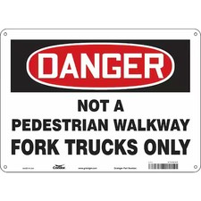 Condor 476N06 Safety Sign, 10 In Height, 14 In Width, Polyethylene, Horizontal
