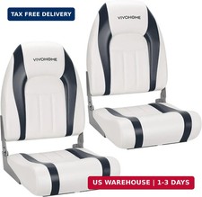 VIVOHOME Folding High Back Boat Seats, 2 Pack Waterproof Boat Captain Chair