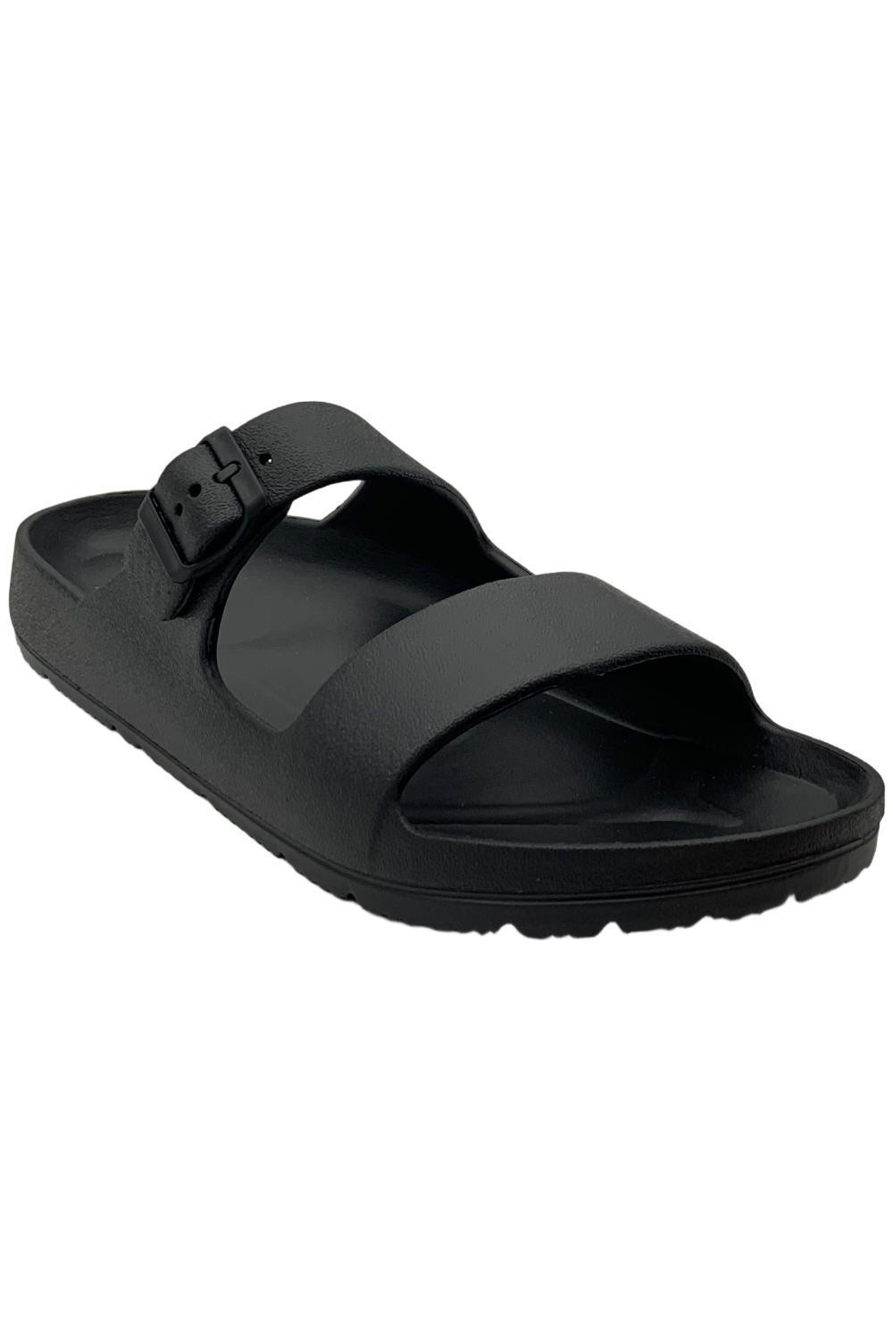 Funky Monkey Womens Comfort Slides Double Buckle Black 4890₽