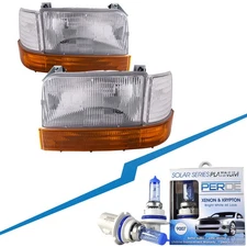 Headlights 6-Piece Set w/Xenon Bulbs Fits 92-96 Ford Bronco/92-97 F-150/F-250