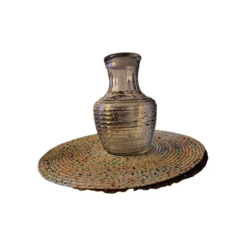 Vintage MCM Anchor Hocking Glass Beehive Water Juice Tea Pitcher Carafe Jug Lid