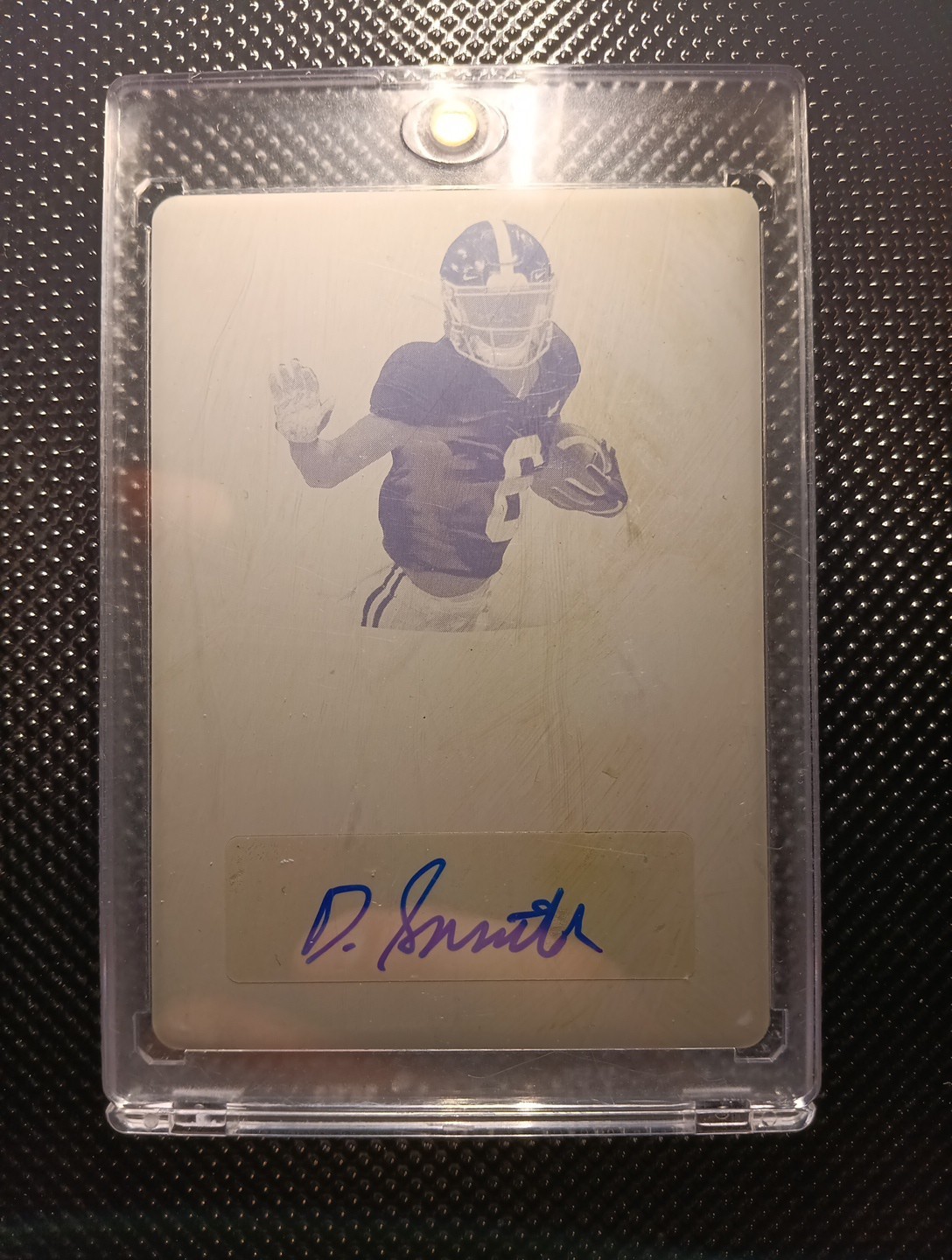 DeVonta Smith Leaf Ultimate Draft Portrait Autographs #DS2 Yellow Printing Plate 1/1