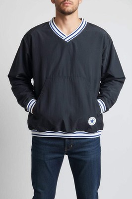 VTG 90s Converse All Star V-Neck Pullover Windbreaker Jacket Black M/L Men