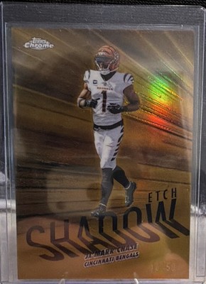 Topps Chrome 2025 Ja'Marr Chase Cincinnati Bengals Shadow Etch SE-22 Gold /50