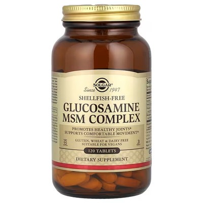 Solgar Glucosamine MSM Complex Shellfish-Free 120 Tablets