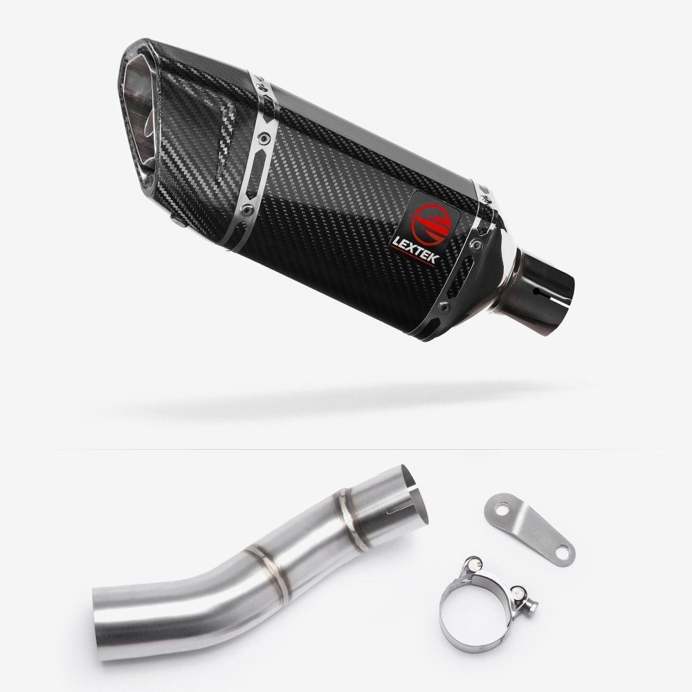 Lextek SP11C Carbon Fibre Exhaust 200mm for Triumph Street Triple 765 (17-23)
