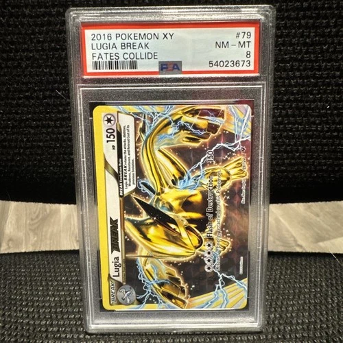 2016 POKEMON XY FATES COLLIDE #79 LUGIA BREAK PSA 8