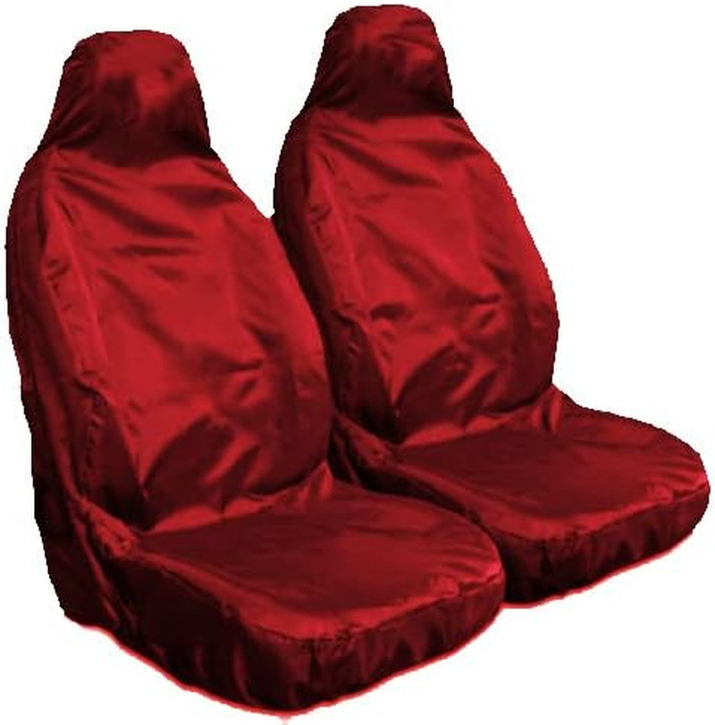 Heavy Duty RED WATERPROOF Car Seat Cover Protectors AIRBAG SAFE for Front Seats