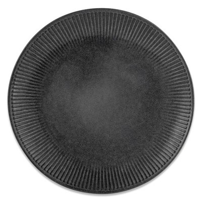 Stoneware Dinner Plate Ribbed Design Microwave Dishwasher Safe Round Tableware