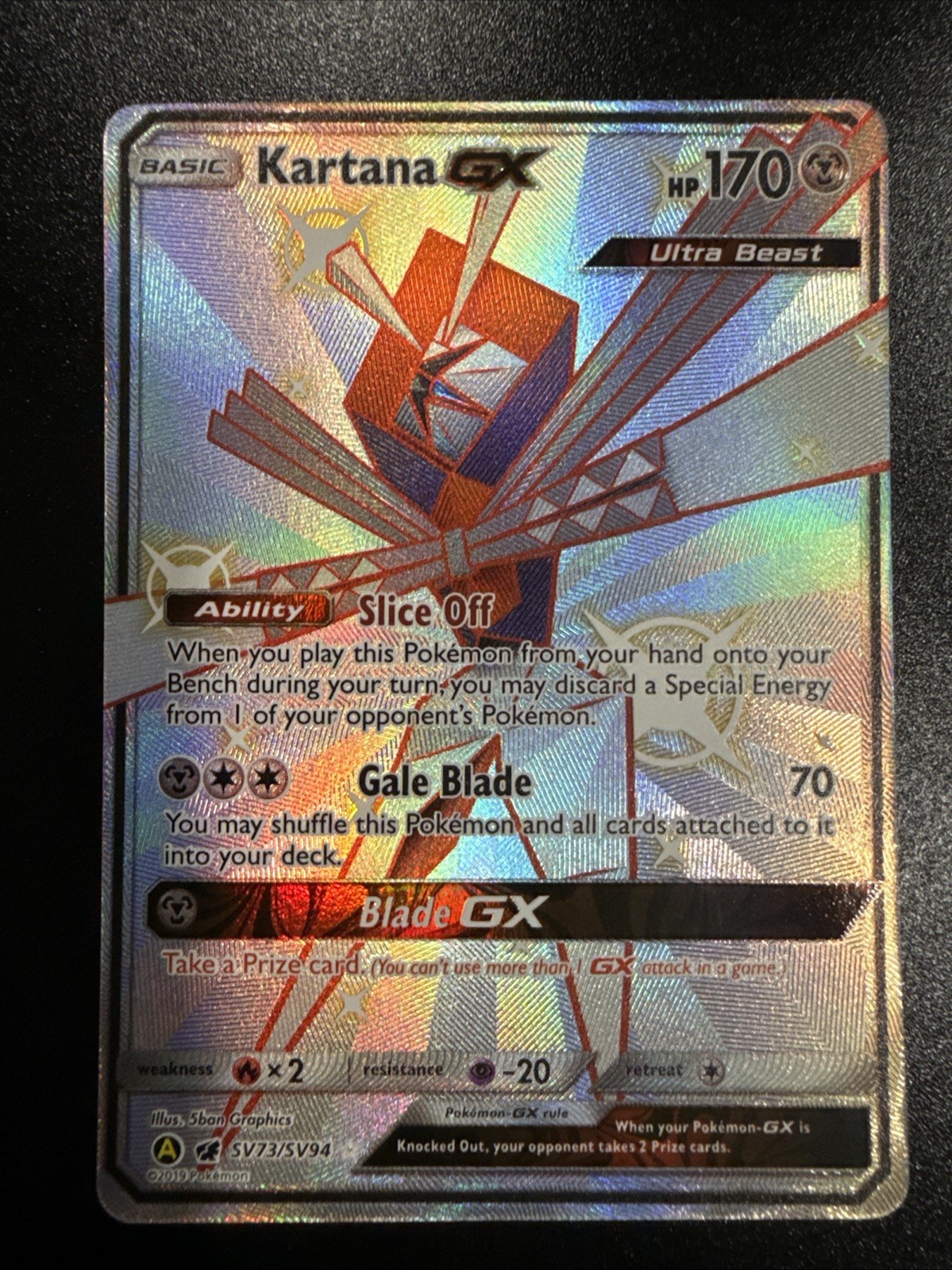 Kartana GX SV73/SV94 Hidden Fates: Shiny Vault Holo PSA 9-10 Contender