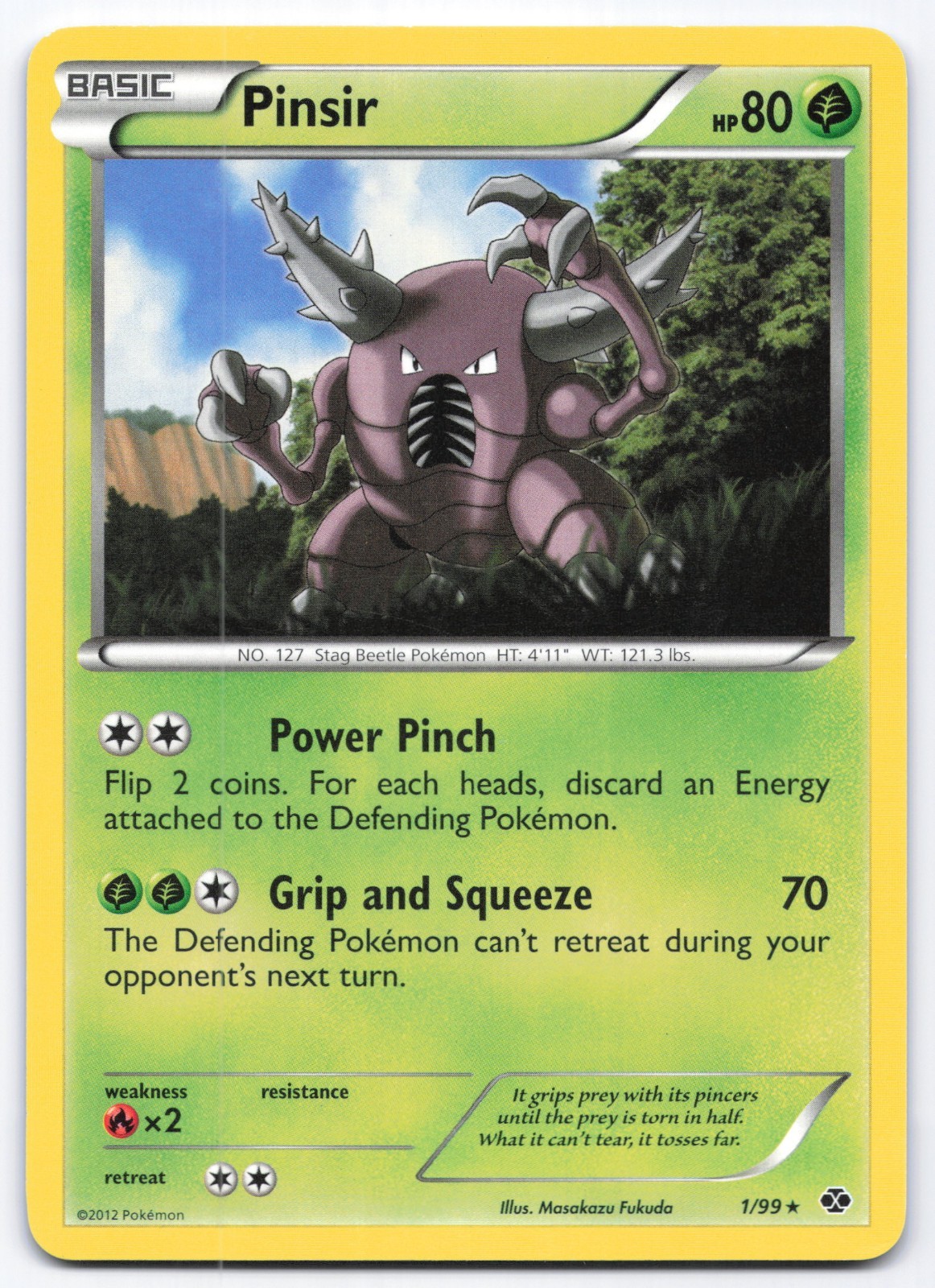 Pinsir 1/99 Rare Next Destinies Pokemon Card Non-Holo English LP
