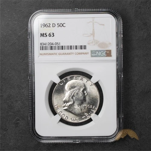 1962-D Franklin Silver Half Dollar 50c - NGC MS63 - Denver