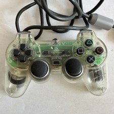 Sony PlayStation PS1 Dual Analog Controller Clear OEM Genuine SCPH-1200 READ 