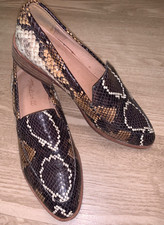 Madewell The Frances Loafer - Snake Embossed Leather Shoes - Size 7 Excellent
