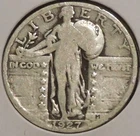 Silver Quarter - Standing Liberty - 1927 (Rim ding) [712]