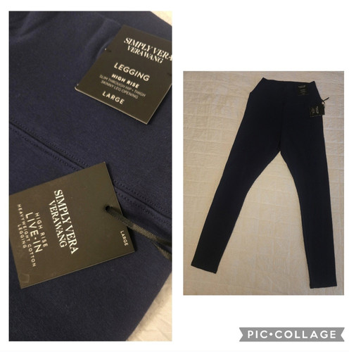 Simply Vera Vera Wang Live-In High Rise Shaping Ankle Leggings Blue L