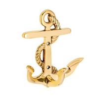 Maritim Haken Anker 3-Fach Aus Messing Gold 9X11X5Cm Haken Garderobe AufhäNger