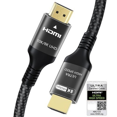 HDMI 2.1 Kabel, 8K, 2M, HDR, 48Gbps, eARC, Geflochten, universell