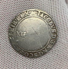 Rare 1623–1624 James I Shilling Lis MM Hammered Silver Coin