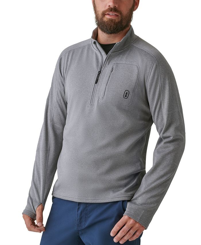 Толстовка-пуловер Bass Outdoor Mens Blaze с застежкой на 1/2 молнии серого цвета с горгульей-Средний