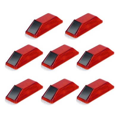8 Pack Solar Strobe Warning Light Waterproof Traffic Lamps High Brightness Red