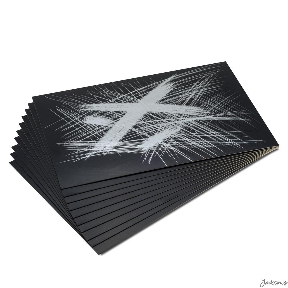 Essdee Scraperfoil Scratch Art Sheets Black Coated Silver Foil 305x229mm 10 Pack