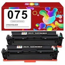 2 Pack 075 CRG-075 Black Toner Cartridge for Canon Color imageCLASS Printers