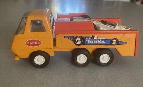 Vintage Tonka Indy Race Car Carrier Hauler 1970s - 5.5” With Racecar