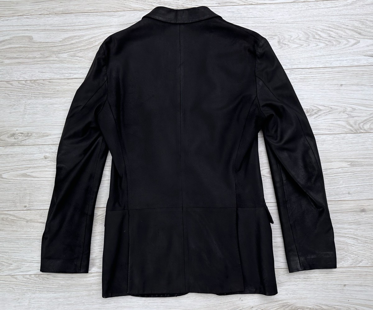 Vintage Gucci x Tom Ford Black Peak Lapel Leather Jacket