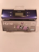 iHome Model iH16 iPod Docking Station Alarm Clock Stereo System w/ Cord   PURPLE