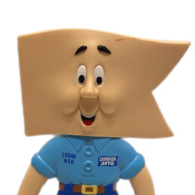 アメトイ チャンプマン フィギュア Champion Auto Stores 1991 Champion Auto Stores Advertising ~ Champ Man ~ Bendy 6” Tall